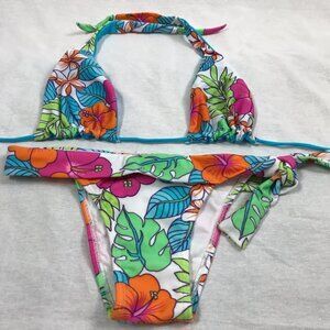 Recco Size Large Brazilian Tropical Floral Print Bikini Set. New With Tags.